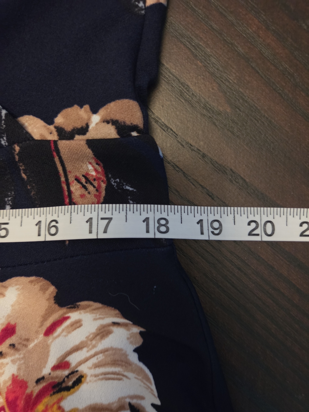 Navy Floral V-Neck A-Line Dress - Picture 8 of 8
